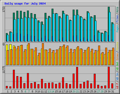 Daily usage for July 2024