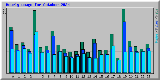 Hourly usage for October 2024